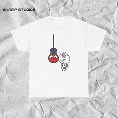 Hello Kity Love Spiderman Tshirt - Cute Couple Gift for Birthday - Matching Couples Shirt - Spiderman Tshirt- Streetwear - Hello Kity Tshirt White T-shirt With Cartoon Print For Gift, White Cartoon Print T-shirt For Gifts, Kpop Fan Merchandise White T-shirt, Cute Couple Gifts, Matching Couple Shirts, Matching Couples, Couple Shirts, Cat Shirts, Iconic Characters