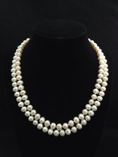 Genuine Pearl Necklace, AA+ Pearl Necklace, Double Strand Pearl Necklace, Multi strand Freshwater Pearl Necklace on Storenvy 1800s Jewelry, Double Strand Pearl Necklace, Genuine Pearl Necklace, Pearl Strands Necklace, Real Pearl Necklace, Pearls Jewelry, Pearl Necklace Designs, White Jewelry Box, Diamond Collection