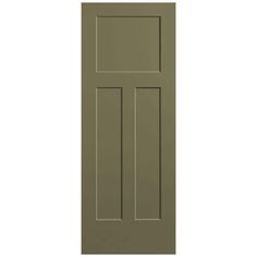 a green door on a white background