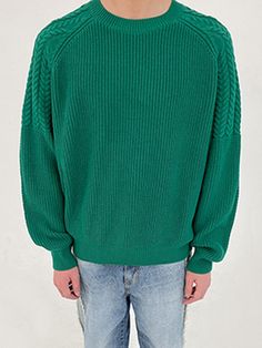 Composition : AcrylicCountry of Origin : Republic of Korea Green Spring Cardigan With Ribbed Cuffs, Green Crew Neck Sweater For Winter, Green Long Sleeve Knit Sweater, Green Spring Sweater, Green Crew Neck Winter Outerwear, Green Knitted Fall Tops, Green Knitted Long Sleeve Tops, Green Knit Winter Sweater, Winter Green Knit Sweater