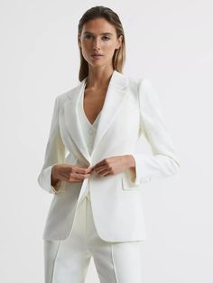 REISS TAITE TUXEDO BLAZER in WHITE UK SIZE 4 | eBay Blazer White, Tuxedo Blazer, Tailored Design, White Blazer, Women's Coats, Women's Coats & Jackets, Personal Stylist, Modern Woman, Coats For Women