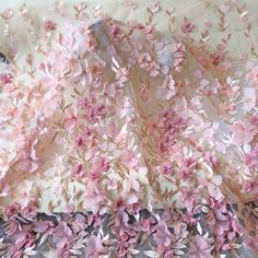 Pink Floral Embroidered Organza Fabric, Pink Organza Fabric With Floral Applique, Pink Tulle Fabric With Intricate Embroidery For Wedding, Pink Organza Fabric With Floral Embroidery, Pink Organza With Floral Embroidery, Pink Organza Tulle Fabric For Wedding, Pink Tulle Fabric With Floral Embroidery, Pink Embroidered Tulle Fabric For Wedding, Spring Wedding Tulle Fabric With Floral Applique