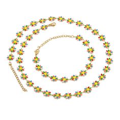 Color: #1 Daisy Flowers, Wholesale Flowers, Steel Jewelry, Stainless Steel Jewelry, Flower Necklace, Daisy Flower, Necklace Bracelet, Wholesale Jewelry, Bracelet Set