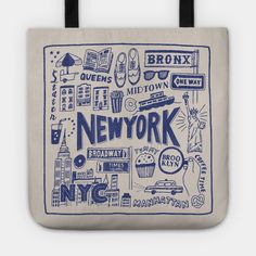 New York Sites and Scenes Souvenir -- Choose from our vast selection of tote bags to match with your desired size to make the perfect custom tote. Pick your favorite: Movies, TV Shows, Art, and so much more! Available in Single Sided Print or Double Sided Print in small, medium, and large. Perfect for work, class, the beach, and leisure. New York Tote Bag, New York Tote, Nyc Times Square, American Travel, City Skyline, Custom Tote, North America, Tote Bags, The Beach