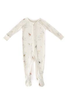 Adorable bedtime creatures bring a magical feeling to these one-piece pajamas that have a two-way zipper for easy changing and a protective guard at the chin. This item is designed to fit snugly, as it is not flame-resistant Front two-zip closure with chin guard 100% organic cotton Machine wash, tumble dry Imported Classic Nursery, Classic Nursery Rhymes, Footie Pajamas, Footie Pajama, Rollerball Perfume, One Piece Pajamas, Nursery Rhyme, Fabric Gift Bags, Over The Moon