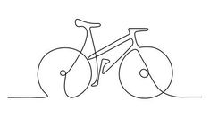 a single line drawing of a bicycle