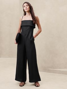 Onda Linen Jumpsuit | Banana Republic Elegant Spring Jumpsuits And Rompers With Adjustable Straps, Elegant Summer Jumpsuits And Rompers With Adjustable Straps, Summer Evening Bandeau Strapless Jumpsuit, Summer Evening Strapless Bandeau Jumpsuit, Summer Evening Bandeau Jumpsuits And Rompers, Summer Evening Bandeau Jumpsuit, Elegant Spring Bandeau Jumpsuits And Rompers, Elegant Bandeau Jumpsuits And Rompers For Spring, Elegant Strapless Summer Jumpsuits And Rompers