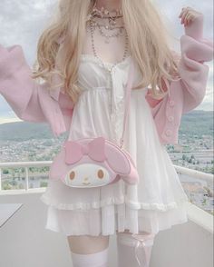 (1) OUTFITS FOR Y/N THAT ARENT DRY - Sanrio Outfits! - Page 3 - Wattpad Sanrio Clothes, Outfits Pastel, Pastel Outfit, Kawaii Dress, Long Blonde