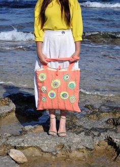 Big shopper bag shopper beach bag linen big bag coral coral | Etsy Orange Canvas Bag For Daily Summer Use, Orange Canvas Bag For Daily Use In Summer, Orange Rectangular Canvas Bag For Summer, Orange Summer Bag For Gift, Summer Orange Rectangular Canvas Bag, Summer Orange Gift Bag, Orange Gift Bag For Summer, Embroidered Tote Beach Bag For Shopping, Handmade Orange Beach Bag For Summer