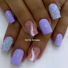 Nails Gels Short, February Nails Short Square, Short Cute Acrylic Nails Designs, Fancy Nails Designs Latest Fashion, Birthday Vacation Nails, Spring Glitter Nails, Girly Nail Designs, Spring Nails Short, Cristina Sierra