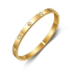 PRICES MAY VARY. High Quality Materials: The love friendship bracelet is made of Stainless Steel and cubic zirconia, which will not change color or lose luster, is easy to wear, comfortable and beautiful. Perfect Size: Bracelet width: 0.6cm/0.24in, bracelet diameter: 6cm/2.45in. This stainless steel gold bracelet is suitable for most wrists. This chunky gold bracelet is not too heavy and is a perfect daily accessory that can add a touch of style to your clothes. Easy to Wear: This golden bracele Gold Love Bracelet, Chunky Gold Bracelet, Cross Bracelets, Golden Bracelet, Stainless Bracelet, Cubic Zirconia Bracelet, Jewelry Bracelets Gold, Love Bracelet, Cross Bracelet