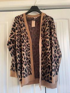 Women's Como Vintage Cheetah Print Cardigan Sweater W/Tags Cheetah Print Clothes, Printed Cardigan, Cheetah Print, Cardigan Sweater, Sweater Cardigan, Sweaters For Women, Tags, Women Shopping, Clothes