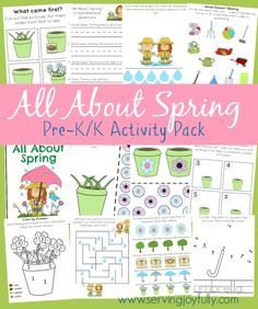 all about spring pre k activity pack with pictures