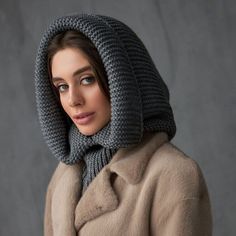 Gray hooded scarf Women snood Knitted hooded scarf The multifunctional winter accessory is made of semi-woolen yarn. The model consists of an elastic collar that covers the neck well and a spacious hood in a textured weave. The elegant accessory has a wide lapel for extra warmth. Leave this snood on after you take off your jacket, it will become a stylish addition to a pullover or sweater. A super soft and cozy hooded scarf. Product details: 70% acrylic, 20 % mohair, 10 %wool Width - 14 in Lengt One Size Wool Scarves For Winter, One Size Winter Bonnet For Cold Weather, Wool Scarves For Winter, Wool Scarves For Cold Weather, Knit Bonnet For Winter Cold Weather, Cozy Wool Scarves For Winter, Wool Bonnet For Cold Weather, Warm Wool Bonnet For Winter, Winter Wool Bonnet For Cold Weather