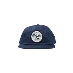 Unconstructed five panel flat brim featuring our rat rod logo. Navy Flat Bill Trucker Hat For Streetwear, Navy Flat Brim Hat With Logo Patch, Navy Snapback Hat With Flat Brim And Logo Patch, Vintage Navy Snapback Hat With Flat Bill, Navy 5-panel Hats For Streetwear, Adjustable Navy Six-panel Fitted Hat, Five Panel, Beach Stores, Pacific Beach