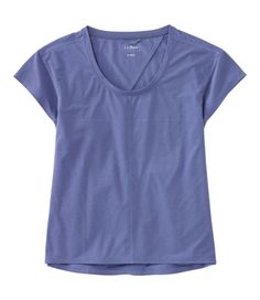 Lightweight, ultrasoft, quick-drying fabric with just the right amount of stretch and the perfect drape make this ribbed performance tee an easy choice for everything from trail hikes to yoga to everyday wear. Falls at high hip. Relaxed Fit: Our most generous fit sits farthest from the body. In a moisture-wicking blend of 79% polyester, 13% TENCEL™ Lyocell and 8% spandex. UPF 50+ rated fabric blocks at least 97. 5% of the sun's UV rays - 10x more than a white cotton tee. Machine wash and dry. St Fabric Blocks, High Hips, Athleisure Outfits, Sleeves (women), Women's Shirts, Ribbed Fabric, L L Bean, Uv Rays, Upf 50