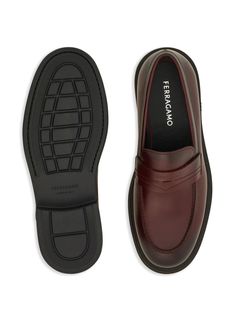 Find SALVATORE FERRAGAMO Penny-slot Leather Loafers on Editorialist. burgundy calf leather penny slot almond toe slip-on style branded insole leather sole Burgundy Slip-on Leather Shoes For Business, Burgundy Slip-on Dress Shoes For Business, Burgundy Leather Loafers For Business, Burgundy Leather Sole Loafers For Workwear, Burgundy Leather Shoes With Rubber Sole For Business, Burgundy Slip-on Loafers For Business, Burgundy Slip-on Office Loafers, Classic Burgundy Loafers For Office, Classic Burgundy Leather Shoes For Galas