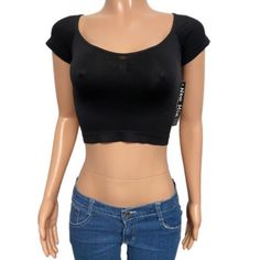 Y2K Black pinched bust seamless s/s crop top one size coquette fairycore costume | eBay Fairycore Costume, Black Crop Top, Trendy Outfit, Y2k Black, Black Crop, Black Crop Tops, Trendy Outfits, Chic Style, Vintage Inspired