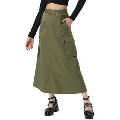 This skirt features zip closure and multiple pockets, adding a utilitarian touch while keeping your essentials close at hand. The high-waisted design accentuates your waistline, while the straight cut creates a sleek and elongating effect for a flattering silhouette. Pair them with a crop top, tank top, or a stylish shirt for a chic and fashionable look. Measurement (in inches) Size----------Length----------Waist----------Hip XS----------------33.3---------------26.8-------------40.2 S---------- Y2k Long Skirt, Straight Long Skirt, Midi Cargo Skirt, Midi Jean Skirt, Midi Skirt Casual, Y2k Skirts, Womens Denim Skirts, Distressed Skirt, Faux Suede Skirt