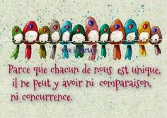 colorful birds are lined up on a line with a quote above them that says,