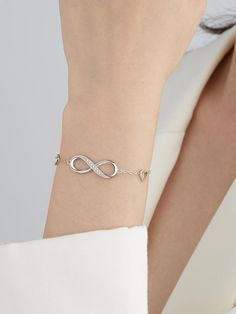 Silver Friendship Bracelets, Silver Infinity Bracelets, Elegant Bracelet, Beauty Items, Love Bracelets, Bracelet Gift, Infinity Bracelet, Beautiful Bracelet, Delicate Bracelet