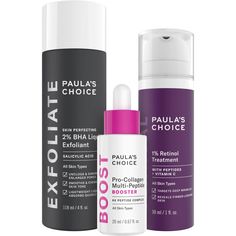 Paula's Choice Proven Firming Set gives skin everything it needs to stay plump and youthful long-term with a gentle daily exfoliant, clinical-strength retinol treatment and innovative pro-collagen peptides. What's Included Paula's Choice SKIN PERFECTING 2 BHA Liquid Exfoliant (4 fl. oz. ) Paula's Choice SKIN PERFECTING 2% BHA Liquid Exfoliant boosts the skin's tone and texture to enhance a natural glow. Salicylic acid exfoliates and promotes faster cell regeneration to minimize the appearance of Daily Exfoliant, Bha Liquid Exfoliant, Liquid Exfoliant, Paula's Choice Skincare, Firming Lotion, Paula's Choice, Paulas Choice, Skin Lotion, Cell Regeneration