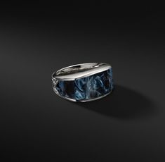 These designs feature rare and unique stones handpicked from around the world for their coloring, composition and symbolism. Sterling silverPietersiteRing, 13mm Petite Jewelry, David Yurman Mens, Mens Silver Jewelry, Eagle Ring, Ring Ideas, Black Onyx Ring, Luxury Rings, Stone Collection, Men's Jewelry Rings