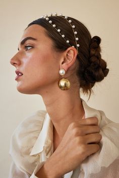 Jewelry – LELET NY Pearl Halo, Wedding Cross, Elegant Wedding Hair, Hair Accessories Pearl, Gold Headband, Fabric Headbands, Head Piece, Pearl Headband, Wedding Headband