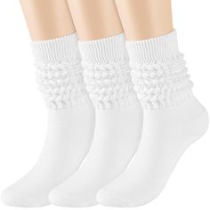 PRICES MAY VARY. PERFECT FIT: The cuffs and sole of slouchy socks for women joints are specially designed to make them comfortable to wear SCENES: White,black,gray scrunch socks women suitable for any place, whether you are doing outdoor activities or daily wear at home MATERIAL: Made from 80% Cotton, 16% Polyamide, 4% Elastane,keep breathable and warm. MULTIPURPOSE SOCKS: slouchy socks women height measure approximately 38cm/14.96 inches and can be pulled up to the knees as knee-high socks or l Scrunchy Socks, Scrunch Socks, Slouchy Socks, Black Desktop, Slouch Socks, Cute Workout Outfits, Socks For Women, Calf Socks, Workout Outfit