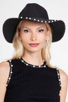 Eva Franco Accessory Black Pearl Hat Pearl Hat, Ivory Pearl, Black Pearl, Guest Dresses, Summer Sale, Wedding Guest Dress, Straw, Wardrobe, Hats