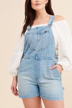 Rent Relaxed Shorts Overalls from Nuuly. Pick 6 items for $98/month. Free shipping + returns. Spring Short Length Shortalls, Spring Short Length Overalls With Pockets, Spring Short-length Overalls With Pockets, High Waist Medium Wash Shortalls, Shorts Overalls, Denim Collection, Trucker Jacket, Heritage Brands, Overall Shorts