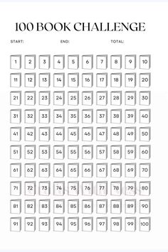 the 100 book challenge is shown with numbers and times in each row, including one number