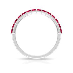 Product Details Surprise your beloved with this charming Half Eternity Ring adorned with Princess Cut Ruby in Bar Setting. Solid Gold build gives an opulent appeal to this Anniversary Ring. Product Information SKU SHP-RINGS032218633 Width 2 mm Height 2.4 mm Weight 1.80 gm (Approximate) RUBY INFORMATION No.of Stones 14 Pieces Total Weight 0.70 Carat (Approximate) Dimension(approx) Princess Cut-2X2 mm-14 Pcs Color Red Cut Brilliant Shape Princess Cut Setting Type Bar-Setting Quality Grade AAA View White Gold Ruby Half Eternity Jewelry, Fine Jewelry Ruby Half Eternity Ring For Anniversary, Silver Ruby Half Eternity Promise Ring, White Gold Ruby Half Eternity Promise Ring, Silver Ruby Promise Ring With Half Eternity Band, White Gold Ruby Ring With Half Eternity For Promise, Anniversary Ruby Half Eternity Ring, Ruby Half Eternity Ring With Diamond In Round Band, Ruby Diamond Ring With Half Eternity Round Band