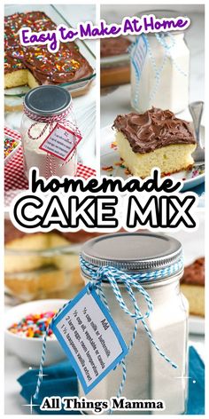 homemade cake mix recipe in a jar