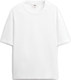 Simple White Short Sleeve Top, Zara White T-shirt For Streetwear, Classic Plain Summer T-shirt, Classic White Short Sleeve Top For Summer, Basic White Relaxed Fit Short Sleeve Top, White Relaxed Fit Basic Short Sleeve Top, Basic White Short Sleeve Top With Relaxed Fit, Basic White Zara T-shirt, Simple White Short Sleeve Top For Summer