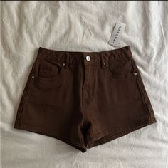 Super Cute Chocolate Brown High-Rise Shorts From Pacsun, New With Tags. Size 24. Original Price $47. Solid Short Length Jeans For Summer, Solid Color Short Length Summer Jeans, Solid Short Length Summer Jeans, Brown Cotton Shorts For Day Out, Brown Mid-rise Bottoms For Summer, Trendy Brown Summer Bottoms, Trendy High Waist Brown Jean Shorts, Trendy Brown Jean Shorts With Pockets, Casual High Waist Brown Jean Shorts