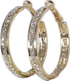 Elegant Bling Hoop Earrings For Anniversary, Elegant Hoop Earrings With Bling For Gifts, Elegant Cubic Zirconia Hoop Earrings With Bling, Elegant Gold Hoop Earrings With Bling, Elegant Round Sparkling Hoop Earrings, Gold Bling Hoop Earrings For Anniversary, Anniversary Rhinestone Hoop Earrings, Gold Hoop Earrings With Bling For Anniversary, Dazzling Gold Hoop Earrings With Diamond Accents