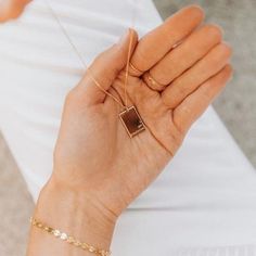 Lennon Rectangle Necklace – Made By Mary H Necklace, Interlocking Circle Necklace, Rectangle Necklace, Made By Mary, Square Jewelry, Travel Necklace, Necklace Big, Dainty Choker, Family Necklace