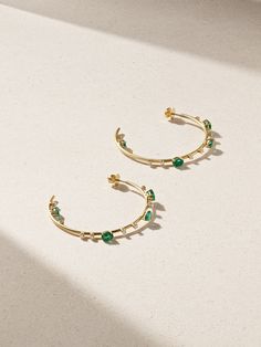 Each design in House of Meraki's starts with a Gemfields Zambian emerald - they're founder Gargi Rathi's favorite stones and the inspiration behind starting the label. These 'Electric' hoop earrings are handmade from polished 18-karat gold and set with stunning green stones interspersed with 1.09-carats of round-cut diamonds. A few are placed along the inside of the hoops edge, ensuring they'll sparkle from every angle. Luxury Green Hoop Earrings, Luxury Green Hoop Jewelry, Financial Budget, Normal Clothes, Green Stones, Zambian Emerald, Earrings Inspiration, Pretty Jewelry, Reversible Bikinis