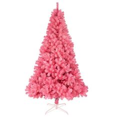 a pink christmas tree on a white background