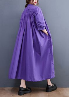 Plus Size Purple V Neck Button Long Dresses SummerFabric: Cotton BlendedSize & Fit: Fit: This garment fits true to size.Length: Size 5XL measures 46.02"from shoulder to hemBust: Great for any cup size. Waist: Loose Fit. Comfortable room throughout midsection.Hip: Loose Fit - room for hips. Hand Wash Cold. Oversized Dresses, Long Dresses Summer, Plus Size Purple, Midi Summer Dress, Purple Vintage, Vintage Summer Dresses, Evening Gowns Elegant, Summer Fashion Dresses, Sleeveless Dress Summer