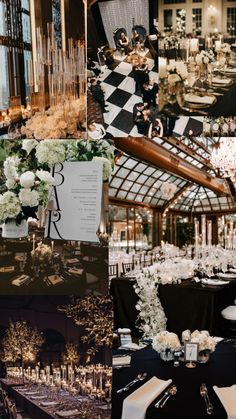 black and white wedding decor at the grand america hotel