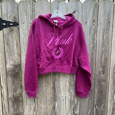 Pink Victoria’s Secret Vivid Magenta Crop Hoodie Sweatshirt Sz Lg Nwt Nwt New Hooded Crop Sweatshirt Adjustable Hood 60 Cotton 40 Polyester Boxy Casual Outdoor Workout Walking Running Gym Yoga Perfect For Lounging Around The House Loungewear Lounge In Style Add A Little Sporty Spice To Your Wardrobe Pop Of Color A Small Amount Of Color Can Go A Long Way For Your Outfit. Smoke Free Pink Cozy Fit Tops For Streetwear, Pink Cozy Fit Hooded Top, Pink Hooded Top With Cozy Fit, Pink Hoodie Sweats For Fall, Pink Sweats With Drawstring Hood For Fall, Pink Cozy Cotton Hoodie, Vivid Magenta, Sporty Spice, Outdoor Workout