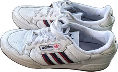 Vintage White Adidas Sneakers, Vintage Adidas Low-top Sneakers, Vintage Adidas Shoes, Adidas Shoes White, Adidas White Shoes, Adidas Vintage, Sneakers Athletic, Shoes White, Vintage Adidas