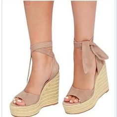 Style: Casual. Fashion. DailyColor: Beige. Pink. Black. NavyType: Classic Ankle Cross Strap SandalsHeight: Wedge Heel approx 3.2'' ; Platform heel approx 1.25''?Toe: Open Round ToeUpper Material: Faux SuedeHigh platform wedged heel design make your legs looked more skinnier and longer. also keep you comfortable wear all day.Perfect for your everyday wear and style these with your favorite shorts. skirts. dress and so on. Beach Season Wedge Sandals With Round Toe, High Heel Platform Sandals For Beach Season, Platform High Heel Sandals For Beach Season, Platform Closed Toe Heels For Beach Season, Trendy Beige Closed Toe Wedge Sandals, Casual High Heel Sandals For Beach Season, Beige Round Toe Heels For Summer, Trendy Summer Beach Heels, High Heel Synthetic Wedge Sandals For Beach Season