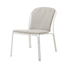 a white metal chair on a white background