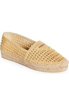 Beige Woven Leather Espadrilles For Spring, Spring Beige Woven Leather Espadrilles, Elegant Espadrilles With Woven Sole For Beach, Chic Natural Espadrilles With Textured Sole, Elegant Straw Espadrilles For Spring, Straw Espadrilles With Woven Sole And Flat Heel, Elegant Beach Espadrilles With Woven Sole, Woven Leather Espadrilles With Round Toe, Chic Natural Color Espadrilles With Woven Leather