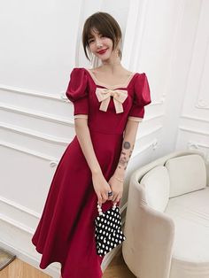 Cute red dress, little daily homecoming dressMaterial:satinColor:as picture or custom colorNeckline:o-neckBack details:zipperStyle:cuteDress type: A-line&ltp&gtFeatures: bowknot</p>&ltbr/>&ltp&gtCustomized service and Rush order are available.</p>&ltbr/>&ltp&gtThis dress could be custom made, there are no extra cost to do custom size and color.</p>&ltbr/>&ltp&gtPlease leave your phone number for shipping when you order the dr Cute Fitted Prom Dress, Red Short Sleeve Bridesmaid Dress, Red Mini Dress For Prom Season Banquet, Summer Homecoming Dress With Bow, Red Square Neck Party Dress, Cute Red A-line Dress, Red A-line Midi Dress For Prom, Red Mini Dress For Banquet, Chic Red Dress For Banquet