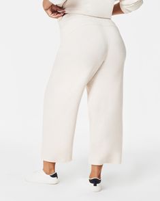 Luxurious comfort that goes anywhere. The AirEssentials Collection is made with spacer fabric that’s lightweight, soft and ultra drapey, designed to feel silky against your skin. | Spanx Women's AirEssentials Cropped Wide Leg Pant Versatile Solid Bottoms For Relaxation, Solid Color Bottoms With Soft Texture For Spring, Versatile Comfort Stretch Bottoms With Straight Hem, Versatile Bottoms With Comfort Stretch And Straight Hem, Chic Seamless Loungewear Bottoms, Versatile Soft Touch Solid Bottoms, Soft Solid Bottoms For Spring, Versatile Soft Touch Comfort Stretch Bottoms, Versatile Comfort Stretch Bottoms With Soft Touch