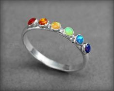 Multi Opal Ring - (choose # of opals) – LE Jewelry Designs Spiritual Opal Promise Ring, Adjustable Sterling Silver Moonstone Birthstone Ring, Unique Multi-stone Birthstone Promise Ring, Opal Ring With Bezel Setting, Adjustable Multi-stone Moonstone Ring Gift, Opal Ring With Bezel Setting For Promise, Opal Ring With Bezel Setting And Round Band, Adjustable Multi-stone Jewelry For Anniversary, Adjustable Opal Birthstone Jewelry